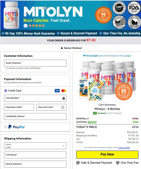 Mitolyn checkout page